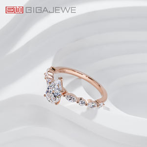 GIGAJEWE 1Ct Pear Cut DEF Cor CVD Diamante 9K/14K/18K Rose <span class=keywords><strong>Promise</strong></span> Anel de Noivado de Ouro para As Mulheres Jóias Personalizáveis - Product Image 2