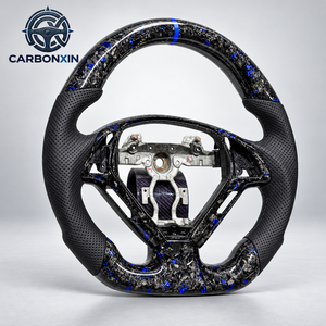 Volante de Coche de Fibra de Carbono Forjado Azul y Cuero Negro Personalizable Directo de Fábrica para Infiniti FX35 G25 G37 Q50 Q60 Q70 350Z - Product Image 2