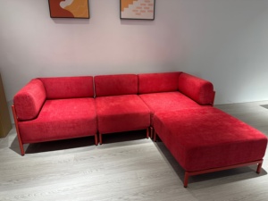 Canapé-lit sectionnel en tissu rembourré convertible moderne en forme de L pour salon, maison, appartement, centre commercial, villa, hôpital, école - Product Image 4