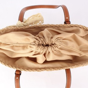 A Generation of New Fashion <b>Square</b> Woven Bow Bag Summer Seaside Holiday Large Capacity Double Root Women's Tanjing - Product Image 4