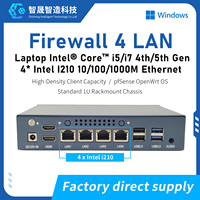 PC industriel sans ventilateur 4 LAN, routeur logiciel, processeur Intel i5/i7 (4e/5e génération), concentrateur Gigabit pour applications de bureau et serveurs réseau