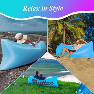 Lazy Minimalist Modern <b>Inflatable</b> <b>Sofa</b> Music Festival Camping Picnic Adult Reclining Portable Air Bed Outdoor Thickened Oxford - Product Image 6