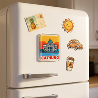 Imán de Refrigerador Personalizado de Acrílico con Recuerdo de Viaje, Imán de Refrigerador con Puntos Turísticos de la Ciudad, para Tiendas de Regalos Turísticos, Venta al por Mayor
