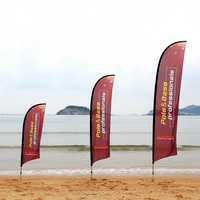 Banderoles publicitaires extérieures personnalisées, enseignes imprimées, drapeaux promotionnels en forme de plume ou de goutte d'eau pour les expositions commerciales