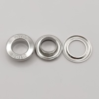 Œillet métallique rond en laiton argenté brillant, personnalisable avec gravure de nom de marque ou logo, pour vêtements, sacs à main et chaussures