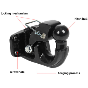 Nouvelle plaque de montage de <span class=keywords><strong>crochet</strong></span> d'<span class=keywords><strong>attelage</strong></span> en acier/métal pour <span class=keywords><strong>adaptateur</strong></span> d'<span class=keywords><strong>attelage</strong></span> avec connecteur de remorque à bille de verrouillage à broche accessoires de remorquage camping-car RV - Product Image 3