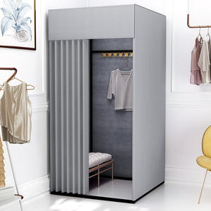 הסרה ונשלף פשוט נייד מתקפל כיכר שחור, זהב מסגרת בגדי חנות הולם חדר וחדר הלבשה - Product Image 4