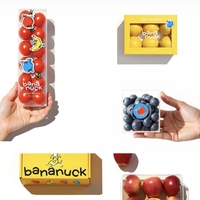Sac de courses en papier personnalisé écologique avec motif de fruits de dessin animé, doublure en éponge, gaufrage, impression couleur intégrale, logo et taille sur mesure
