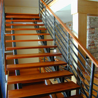 Australie/Américain Moderne A MENÉ des éclairages en bois escaliers Mono stringer escalier moderne