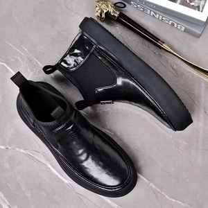 Factory Wholesale Xmd Men's High Top Office Career Shoes Genuine Leather Padded <b>Slip</b>-on Breathable Summer Fashion Wedding - Product Image 3