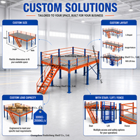 Système de plancher en mezzanine pour entrepôt industriel, structure en acier, plateforme pour une solution de stockage gain de place