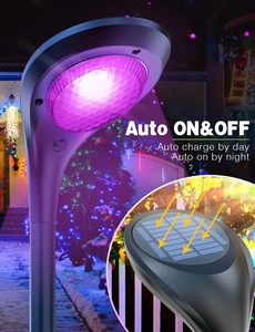 Solar Garden <b>Light</b> RGB & Warm/White Color Optional 12 LED Outdoor Lawn Lamp IP65 Waterproof Landscape Lighting for Yard Pathway - Product Image 6