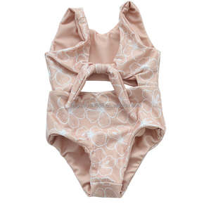 Costumi da bagno interi per bambine e neonate, stile boutique, con stampa floreale hawaiana, senza maniche, reversibili, eleganti <span class=keywords><strong>bikini</strong></span> per bambine. - Product Image 2