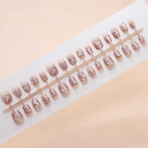 Lot de 30 faux ongles français en acrylique à presser, tailles XS, S, M, couvrance totale, avec colle pour nail art - Product Image 6