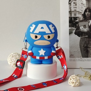 Nuevos bolsos bonitos de Spider-Man para niños, bolsos cruzados para niños, bolso de hombro de silicona con cremallera Kawaii Hero, monedero Kawaii Hero - Product Image 6