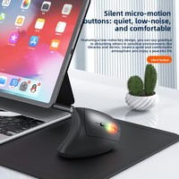 Mouse Vertikal Nirkabel 2.4G Khusus Tangan Kanan, Mouse Ergonomis Nirkabel 2.4G Mode Ganda dengan Tombol Senyap, Mouse Ergo Kantor
