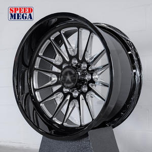 Ruedas Cóncavas Forjadas Personalizadas 8x170 8x180 6x139.7 22x12 22x14 24x12 24x14 26x14 26x16 Negro Brillante Fresado para Camioneta - Product Image 2