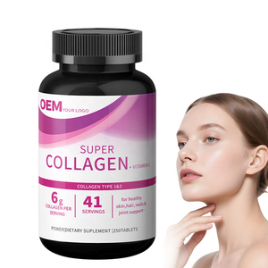 Comprimés de Super Collagène, Vitamine C et Biotine en Gros pour la Santé des Cheveux et des Ongles, Complément Herbal pour Adultes, 60 Comprimés par Flacon, Lot de 2 - Product Image 1