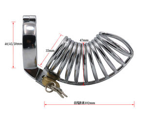 อุปกรณ์พรหมจรรย์ชายกรงไก่โลหะ, เข็มขัดพรหมจรรย์โลหะอวัยวะเพศชายล็อค, ดิลโด้ล็อคของเล่นทางเพศสําหรับผู้ชายเกย์ - Product Image 5