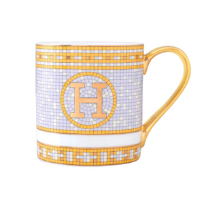 Bán buôn sang trọng 400ml nhiệt độ cao Gốm Vàng cà phê Mug thiết kế khảm với vành vàng và Bao gồm muỗng - Product Image 1