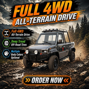 Mini pick-up électrique tout-terrain KEYU 4x4 avec projecteurs de toit, cabine simple, camion agricole - Product Image 1