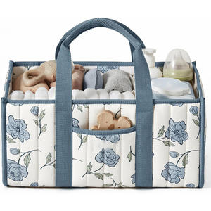 Bolsa de Pañales de Gran Capacidad de Poliéster para <span class=keywords><strong>Maternidad</strong></span>, con Estampado Floral, Impermeable, Duradera, Plegable, <span class=keywords><strong>Cesta</strong></span> de Almacenamiento para Artículos de Bebé - Product Image 1