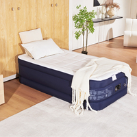 Lit matelas pneumatique matelassé simple en PVC portable Offre Spéciale Design moderne avec pompe intégrée pliable durable pour l'application de la chambre à coucher