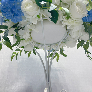 ลูกบอลดอกไม้สีขาว Bule ที่ทำด้วยมือสำหรับงานแต่งงานลูกบอลทำจากผ้าไหมประดับกลางโต๊ะ - Product Image 3