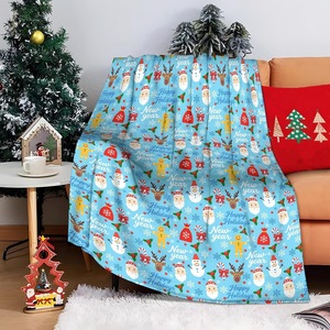 Christmas Reindeer <b>Snowflake</b> Santa Flannel Blanket Throw Blanket Nap Blanket Winter Warm Party <b>Decor</b> Skin Friendly Reversible - Product Image 6