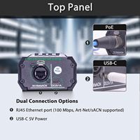 Pknight CR011R MK II Nœud ArtNet SACN DMX512 Bidirectionnel 1 Port pour Affichage LED, Design Compact, USB-C, Éclairage Scénique, Garantie 1 An
