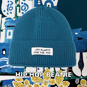 หมวกบีนนี่แฟชั่นวินเทจสไตล์ฮิปฮอปสตรีทแวร์สำหรับผู้ใหญ่  ผ้าฝ้ายนุ่มถักมือ  ลายตัวอักษรแบบขาดๆ  ทำตามสั่ง - Product Image 2