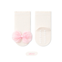 25 paires de chaussettes pour bébés et tout-petits, style coréen, sans couture, en dentelle, amples, antidérapantes, côtelées, avec nœud et motif floral, vendues individuellement
