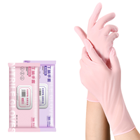 12 pouces 4G gants jetables 50 pièces/sac moyen léger confortable rose blanc imperméable ménage Nitrile usage unique sans poudre