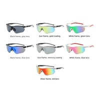 Lunettes de soleil de cyclisme à monture blanche avec verres miroir arc-en-ciel, lunettes de sport aérodynamiques pour la course à pied, le vélo et l'entraînement quotidien V3018