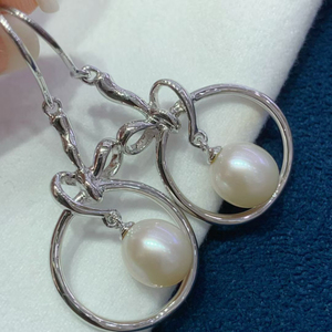 Pendientes de Perlas Naturales de Agua Dulce, Ganchos Circulares de Plata 925, Joyería Sencilla para Mujer, Accesorios al por Mayor - Product Image 2