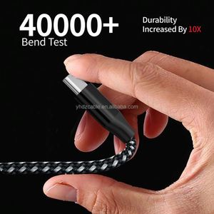 Cable de Carga Rápida de Nailon Trenzado al por Mayor, Cable de Datos de 3FT 6FT 10FT, USB Tipo-C de Dos Colores para iPhone y Teléfonos Android - Product Image 3