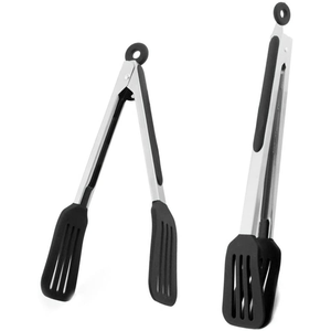 Stainless Steel Silicone Serving Food Kitchen <strong>Tongs</strong> Heat Resistant Meat Turner Spatula <strong>Tongs</strong> - Product Image 4