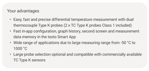 เทอร์โมมิเตอร์ดิจิตอลแบบสองช่องสัญญาณ Testo 922 ชนิด K พร้อมแอปพลิเคชัน - Product Image 4