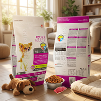 Sachet d'emballage personnalisé pour aliments pour animaux, pochette à huit soudures haute barrière pour croquettes pour chiens adultes de petite race, vente au détail