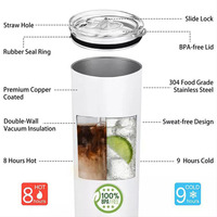 Vasos Personalizados con Logotipo por Sublimación, 20oz 30oz, Acero Inoxidable, Doble Pared, Aislamiento al Vacío, para Café, Camping, Venta al Por Mayor