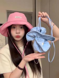 Syh1595 Chapeau Bob de <span class=keywords><strong>Plage</strong></span> et de Pêche pour Voyage en Extérieur, avec Sangle Brodé Nœud Papillon, Protection UV, Pliable, à Large Bord, pour Fête - Product Image 3