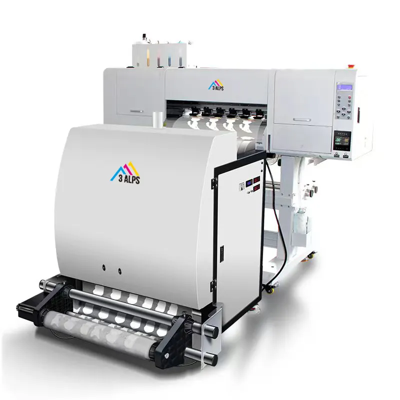 3 Alpen A3 60Cm 4-Head Dtf Printer Met Automatische Poeder Shaking Machine Multicolor Pigment Inkt A1 Print Dimensie