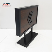 Signalétique de comptoir en bois personnalisée, idéale pour les magasins de détail, signalétique publicitaire double face avec logo, bloc POS