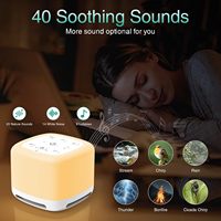 Mesin Suara White Noise dengan Speaker BT 5.1, Lampu Malam 7 Warna, 40 Suara Menenangkan, Dapat Diisi Ulang, Portabel, Mesin Suara untuk Anak