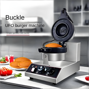 UFO Hamburger Maker Burger Machine Électrique En Acier Inoxydable Gaufrier Coréen Street Food Burger <span class=keywords><strong>Sandwich</strong></span> Mini Gaufrier Machine - Product Image 2