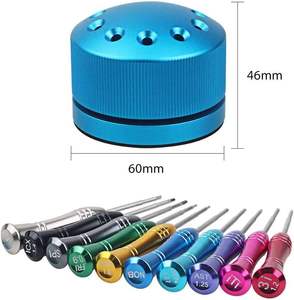 Plateau tournant en aluminium bleu pour mélange d'empreintes dentaires avec poignée de tournevis rotative à 360° - Product Image 3