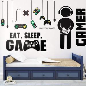 Vinilos Decorativos Personalizados para Pared con Frases de Gamers, Adhesivos para Habitación Juvenil, Decoración de Pared para Gaming - Product Image 1