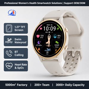 <span class=keywords><strong>Reloj</strong></span> <span class=keywords><strong>Inteligente</strong></span> para <span class=keywords><strong>Mujer</strong></span> OEM de 1.27" TFT, con Llamadas Bluetooth, Resistente al Agua, Monitor de Ritmo Cardíaco y SpO2, para Programas de Bienestar - Product Image 1
