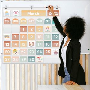 Calendario de Bolsillo con Vista Mensual, Diseño Minimalista de Tela, Gestión del Tiempo, Regreso a Clases, Uso en el Aula - Product Image 6