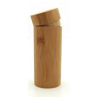 Boîte à lunettes ronde en bois véritable sculptée en creux personnalisée étui à lunettes de soleil en bambou étui à lunettes en bambou avec logo personnalisé étui à lunettes en bambou